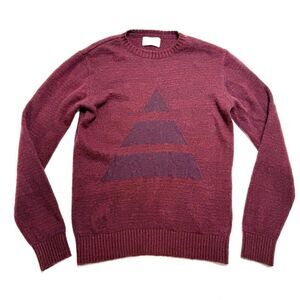 Oliver Spencer Wool Mohair Sweater Long Sleeve Size S Small Maroon Triangle